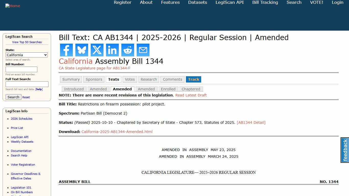 Bill Text: CA AB1344 | 2025-2026 | Regular Session | Amended | LegiScan